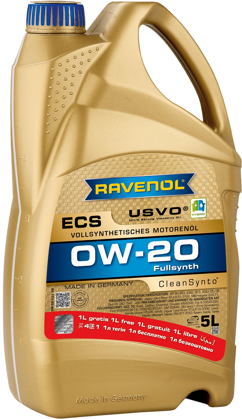 Моторное масло RAVENOL ECS EcoSynth 0W-20